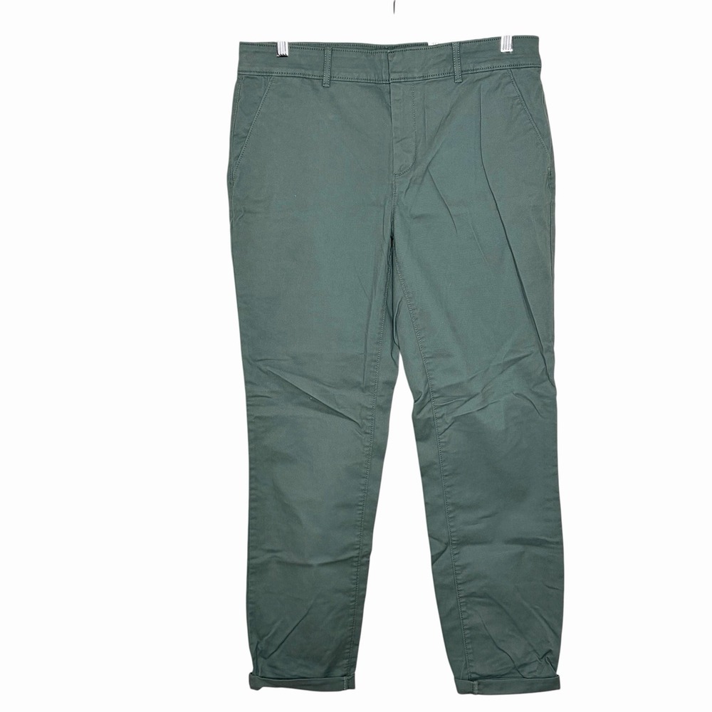 Loft Girlfriend Chino Pants Green Womens 10 T Tall Preppy Office Business Casual